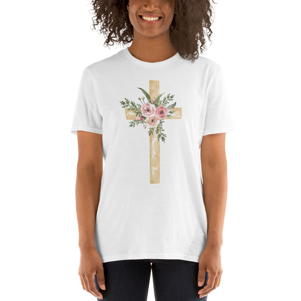 Floral Cross - Womens 100% Cotton T-Shirt – Honor The Word