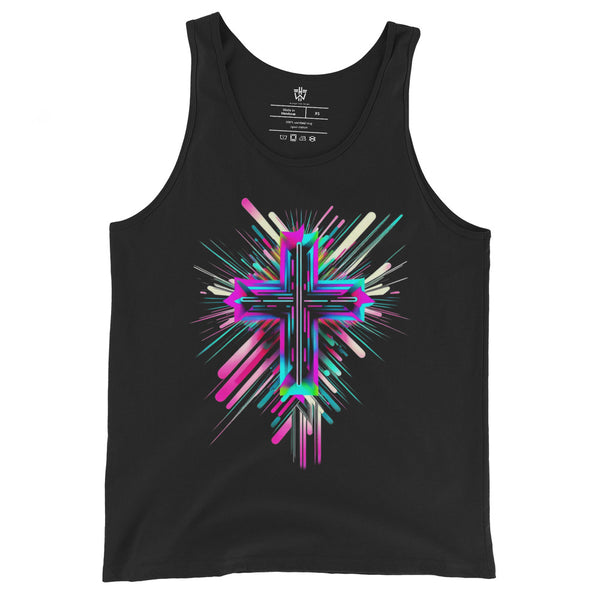 Illuminated Cross - Mens 100% Cotton Tank