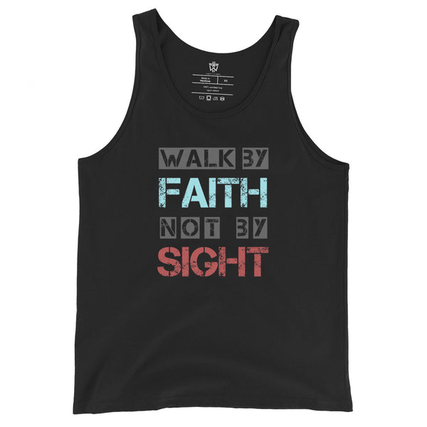 Walk By Faith - Mens 100% Cotton Tank