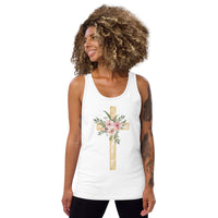 Floral Cross - Womens 100% Cotton Tank