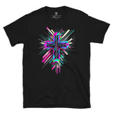 Illuminated Cross - Mens 100% Cotton T-Shirt