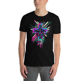 Illuminated Cross - Mens 100% Cotton T-Shirt