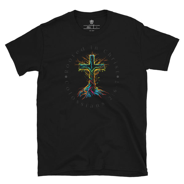 Rooted in Christ - Mens 100% Cotton T-Shirt