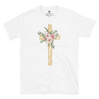 Floral Cross - Womens 100% Cotton T-Shirt