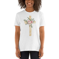 Floral Cross - Womens 100% Cotton T-Shirt